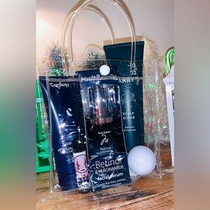 Clear Tote with Skincare and Haircare Products